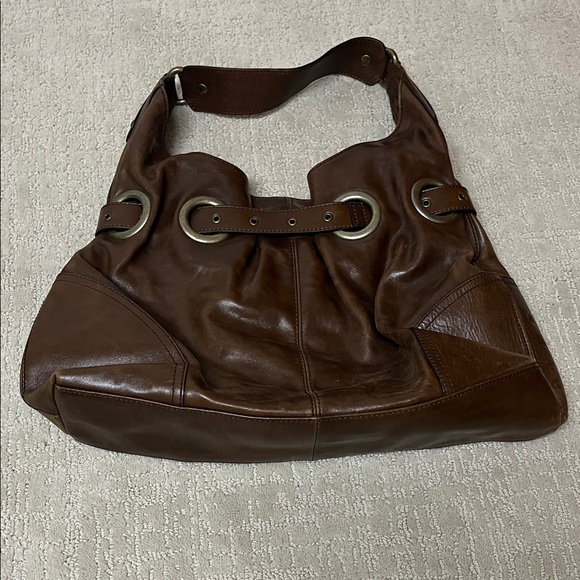 hype Brown Leather Shoulder Bag - Picture 2 of 5